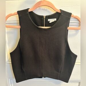 Club Monaco black cropped sleeveless sweater top size 2